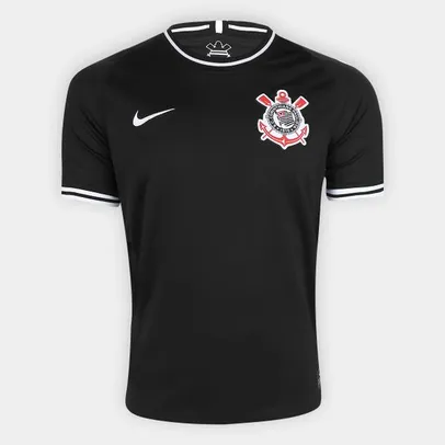 Camisa Corinthians II 19/20 s/nº Torcedor Nike Masculina - Preto+Branco | R$72