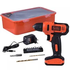 Black+Decker LD12SP Parafusadeira / Furadeira 12V com 13 Acessórios | R$200