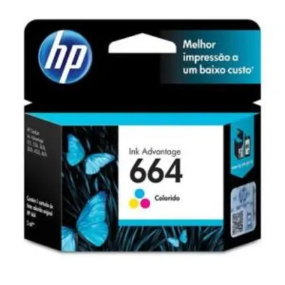 Cartucho de Tinta HP Ink Advantage 664, Colorido - F6V28AB | R$ 43