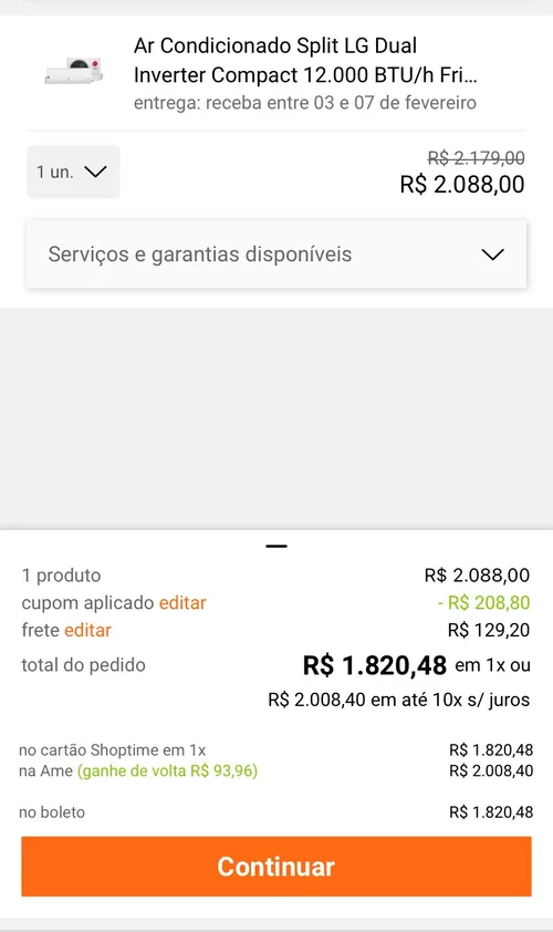 Imagem na descrição da promoção