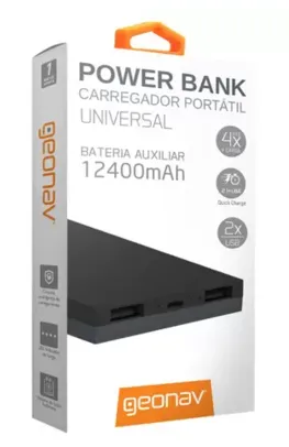 Carregador Portátil Universal12400mAh USB Geonav - Power Bank