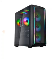 Gabinete Gamer Silverstone Fara 511Z, ARGB, Mid Tower, Vidro Temperado, ATX, Sem Fonte, Com 3 Fans, SST-FA511Z-BG