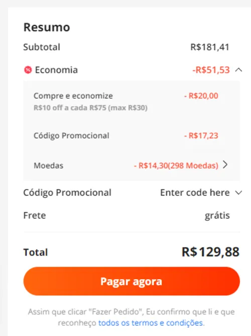 Imagem na descrição da promoção