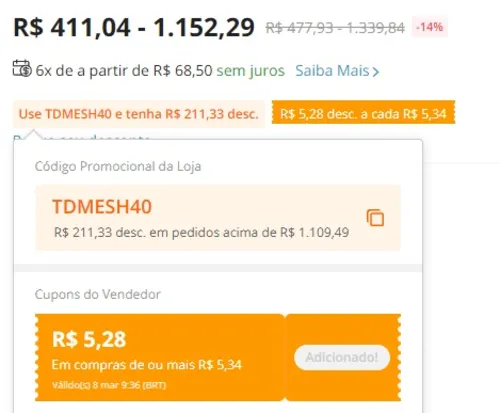 Imagem na descrição da promoção