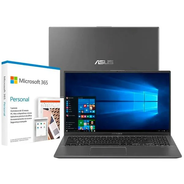 Notebook Asus Core i7-10510U 8GB 1TB Placa de Vídeo 2GB Tela Full HD 15.6 Windows 10 VivoBook X512FJ-EJ551T + Microsoft 365 Personal V?deo