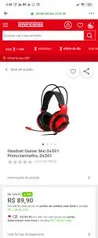 Headset Gamer Msi Ds501 Preto/vermelho, Ds501