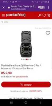 Mochila Para Drone DJI Phantom 3 Pro / Advanced / Standard Cor Preto R$1