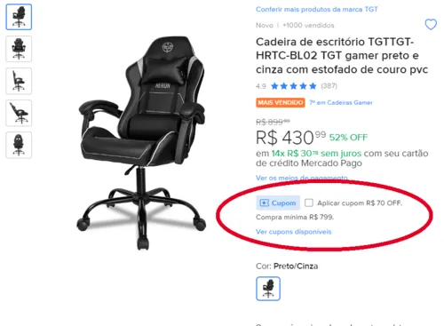 Imagem na descrição da promoção