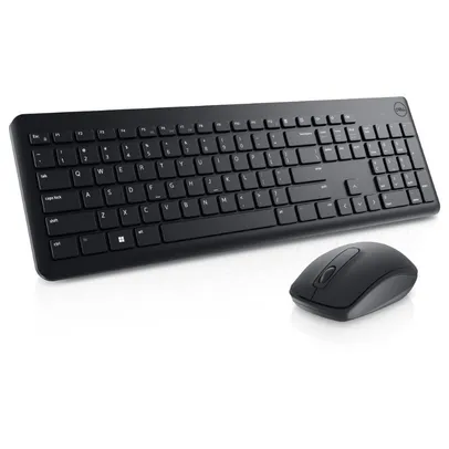 Kit Teclado E Mouse Sem Fio Dell, ABNT2, 1000dpi, Receptor USB,  Preto - Km3322w 