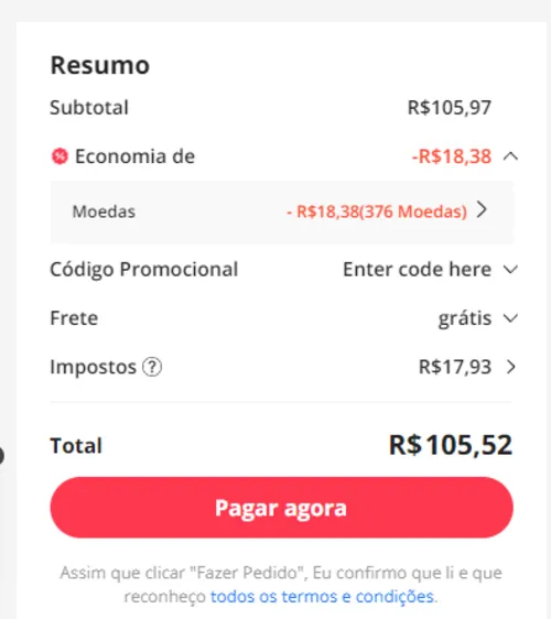 Imagem na descrição da promoção