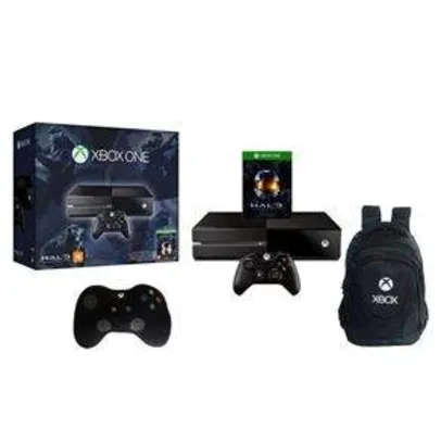 [Extra] Console Xbox one 500 GB + Jogo Halo the master chief collection ( Donwload via xbox love ) + Mochila microsoft + Almofada formato do controle