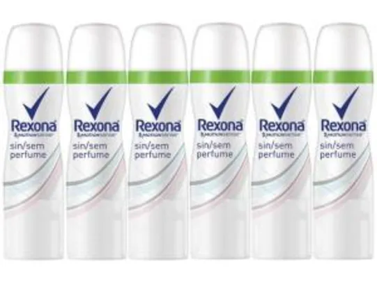 Desodorante Aerosol Antitranspirante Unissex - Rexona Motion Sense Sem Perfume 85ml 6 Unidades | R$28