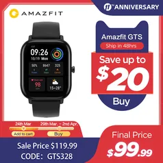 Smartwatch Xiaomi Amazfit GTS | R$606