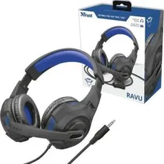 Headset GXT 307B Ravu 40mm - Preto e Azul - Trust | R$ 159