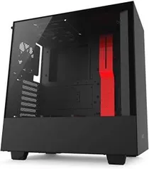 Gabinete NZXT H500 Preto e Vermelho Mid Tower Lateral de Vidro Temperado R$ 511