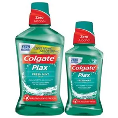 Kit Enxaguante Bucal Colgate Plax Fresh Mint 500ml + 250ml