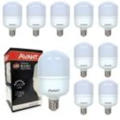 Kit 10 Lâmpadas Led Bulbo 20w Branco Frio 6500K Bivolt Econômica Avant