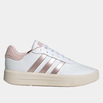 Tênis Adidas Court Platform Feminino - Branco+Rosa Claro