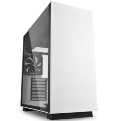 Gabinete Gamer Sharkoon Pure Steel sem Fonte, Mid Tower, USB 3.0, 2 Fans, Branco com Lateral em Vidro