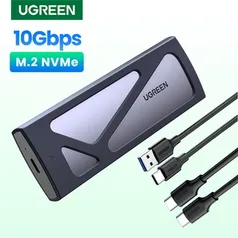 Case UGREEN SSD NVME M2 Protocolo SATA Dual M.2 Para Adaptador USB Tipo C 3.1 PCIE NGFF