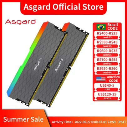 Memória RAM DDR4 Asgard Loki RGB 16 Gb (2x8Gb) 3200Mhz