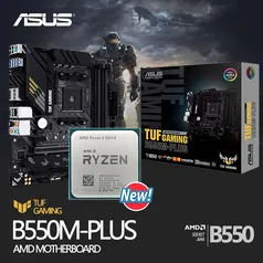 KIT PLACA MÃE ASUS TUF B550M PLUS + RYZEN 5 5600X