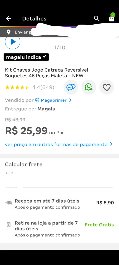 Imagem na descrição da promoção