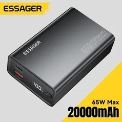 Powerbank Essager 65w 20000mah, Bateria Externa, Telefone, Laptop, Tablet, Mac