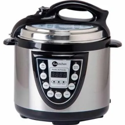 Panela de Pressão Elétrica Inox 4L com 2 Anos de Garantia - Fun Kitchen por R$ 162