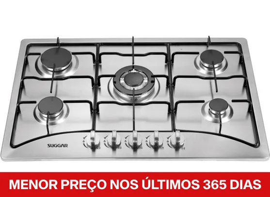 Cooktop Suggar FG5135IX 5 Bocas Acabamento Inox Acendimento Superautomático