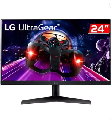 Monitor Gamer LG UltraGear, 24 Pol IPS, FHD, 1ms, 144Hz, FreeSync Premium, DP/HDMI, 24GN60R-B