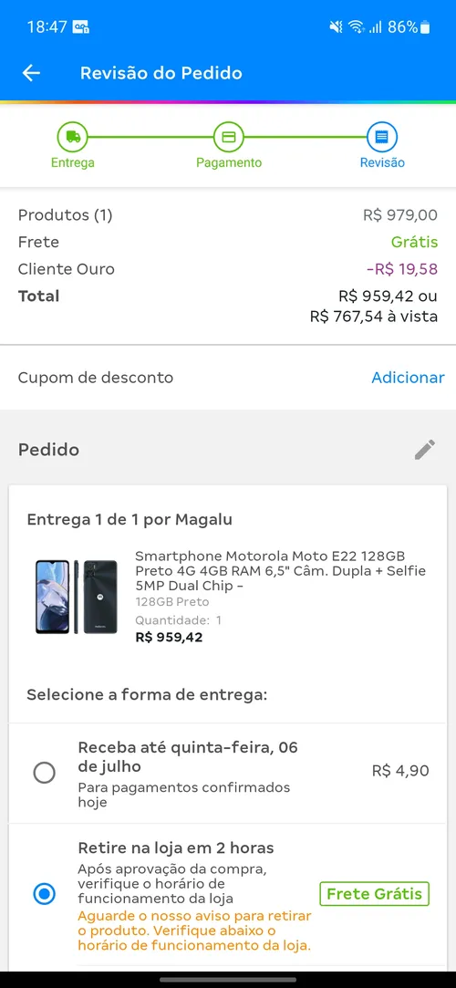 Imagem na descrição da promoção