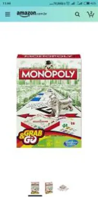 (PRIME) Banco imobiliário MONOPOLY versão mini portátil | R$31,99