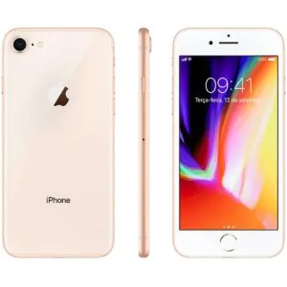 iPhone 8 64GB Dourado Tela 4.7" IOS 4G Câmera 12MP - Apple Por 2417,24