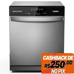 (Com Cashback Brastemp) Lava-Louças Brastemp BLF08BS 8 Serviços com Painel Intuitivo - Cinza