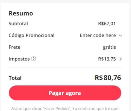 Imagem na descrição da promoção