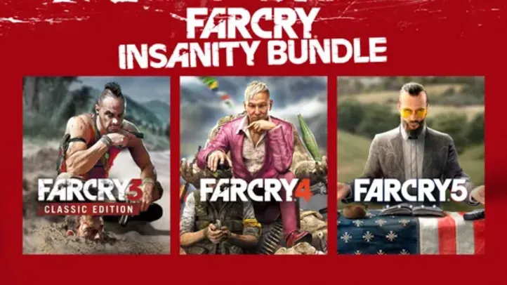 Far Cry - Pacote Insanidade (Far Cry 3, Far cry 4 e Far Cry 5) - Playstation 4 e 5