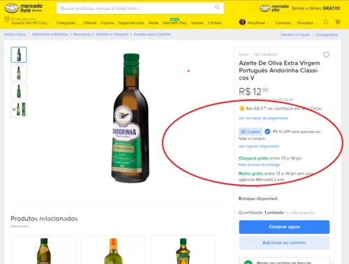 Imagem na descrição da promoção