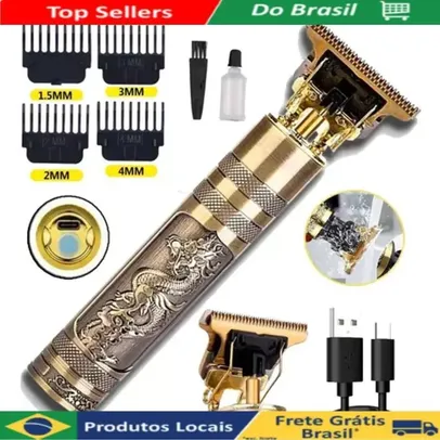 [Primeira Compra] Máquina De Cortar Cabelo Parágrafo Barba Masculina Designer Aleatório Elétrico Profissional