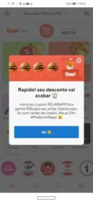 [Usuários Selecionados] R$8 OFF em Compras na Rappi