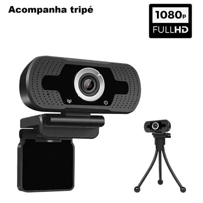 Webcam Full HD 1080P com microfone acompanha tripé Loosafe LS-F36-1080P USB | R$ 95