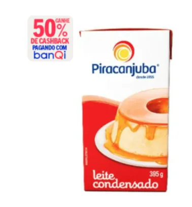 [Banqi R$39,62] Leite Condensado Piracanjuba Tetra Pack 395g c/ 27