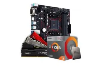 Kit Upgrade Placa Mãe Asus Prime B450M Gaming/BR DDR4 AM4 + Processador AMD Ryzen 5 3400G 3.7GHz+ Memória DDR4 8GB 2666MHz