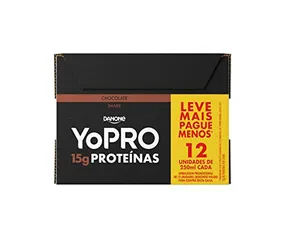 (REC) YoPRO, Pack Yopro Bebida Láctea Uht Chocolate 15G de Proteínas 250 Ml -12 Unidades