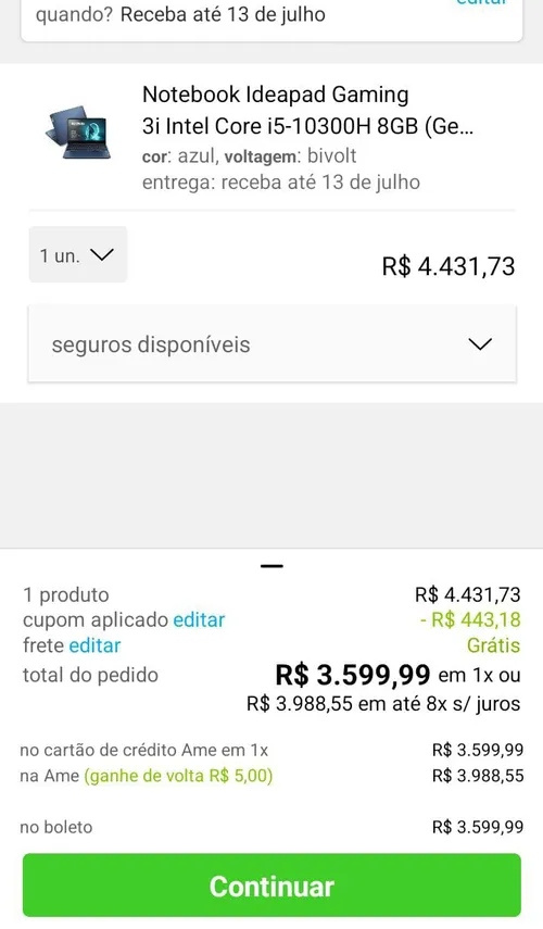 Imagem na descrição da promoção