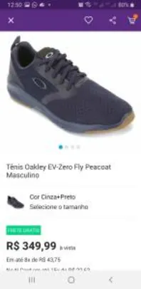 Tênis Oakley EV-Zero Fly Peacoat Masculino - Cinza e Preto R$250