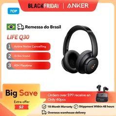 Headphone Anker Soundcore Life Q30 . No BRASIL