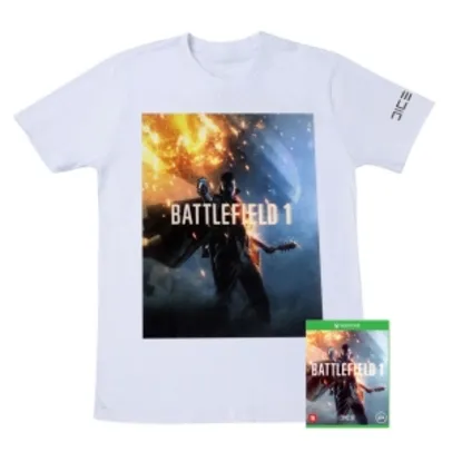 Jogo Battlefield 1 Xbox One + Camiseta Exclusiva Battlefield 1 - Branca por R$  100