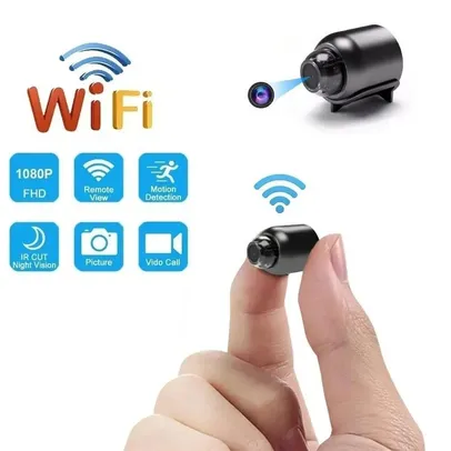 [Gpay / Taxas Inclusas] Mini Camera Secreta  Seguranca WiFi Camera com função de gravação cíclica, X5 Mini Camera HD1080P, novo