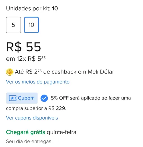 Imagem na descrição da promoção